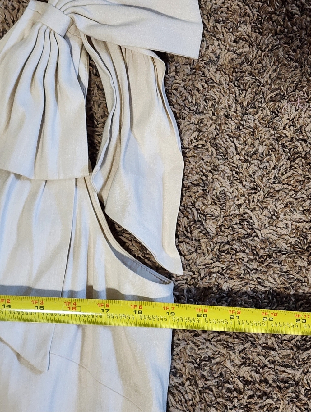 Antonio Melani One Shoulder Midi Dress Beige Linen Blend 10 Medium Summer Dress - Picture 7 of 8